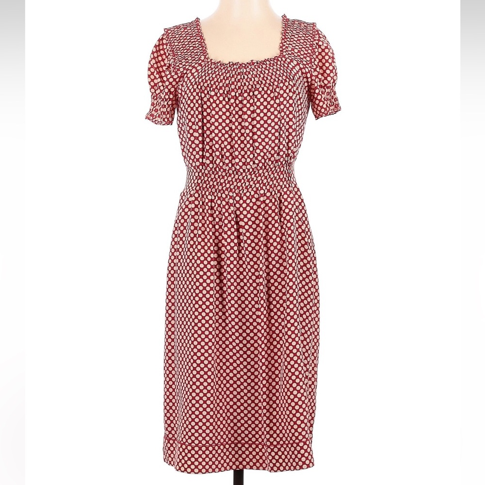 Vintage Betsey Johnson 100% Silk Polka Dot Retro Midi Sundress Pinup Size 0 XS